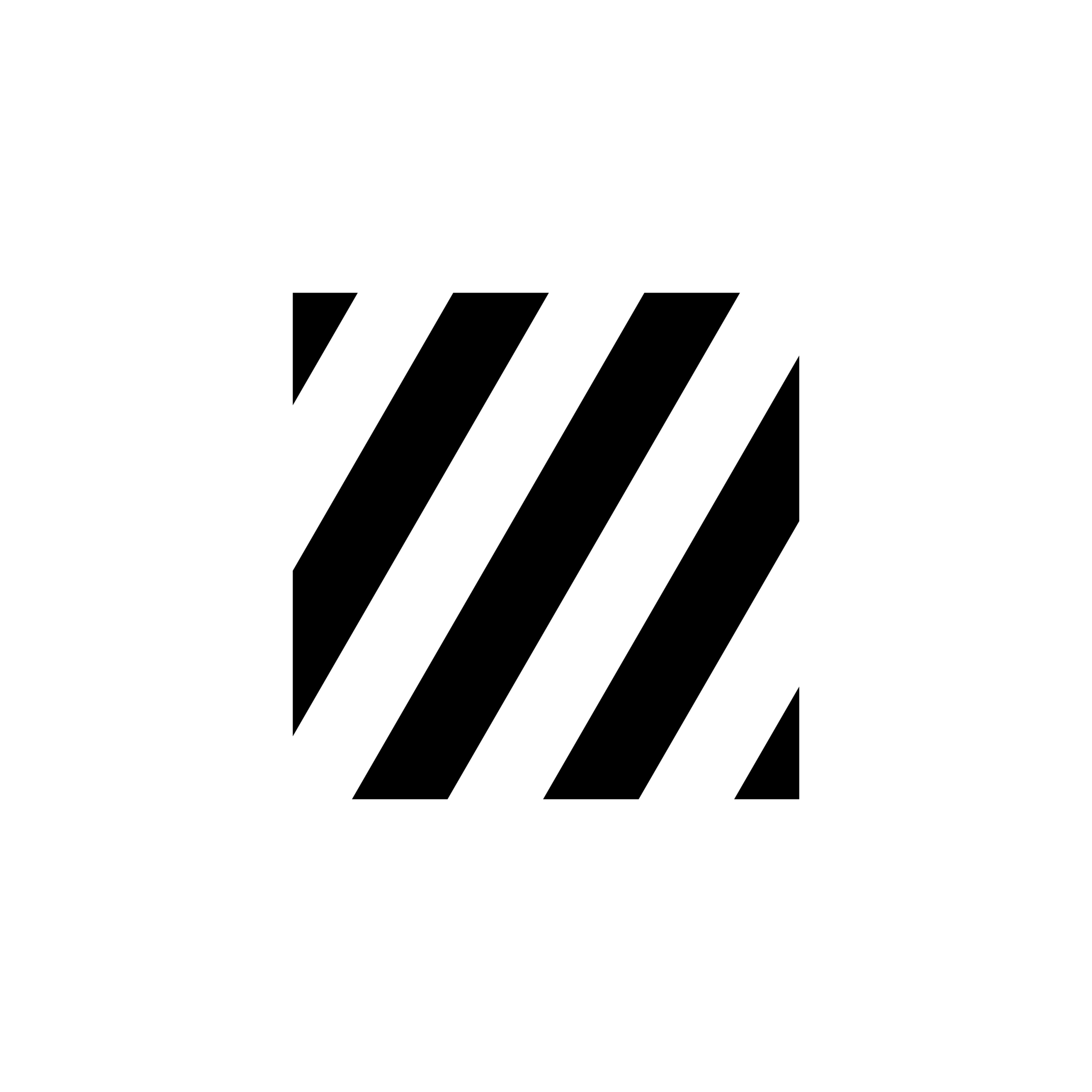 Digital view of a square geometric abstract painting by Jean-Charles Kien, black and white diagonal bands, 0,0,0 portfolio.