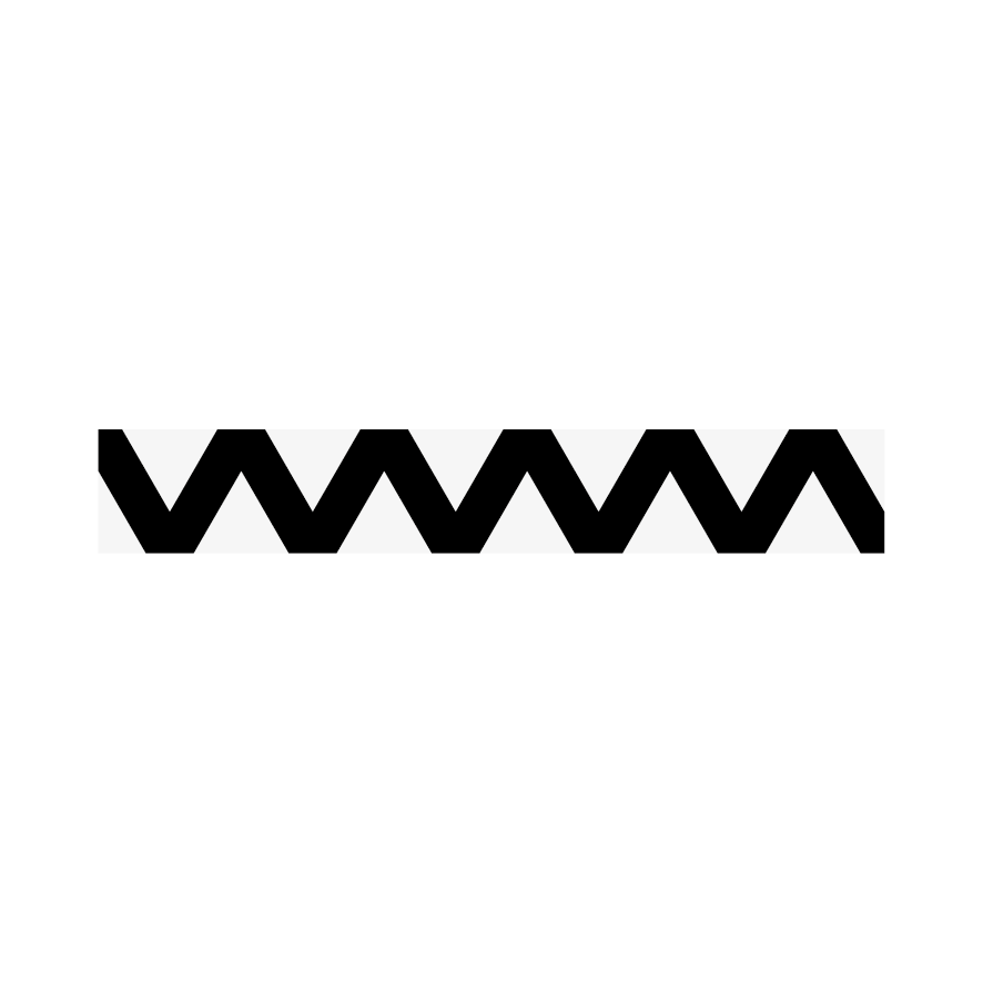 Jean-Charles Kien's minimalist painting, showing the precise black wavy zigzag pattern extending across the white canvas.